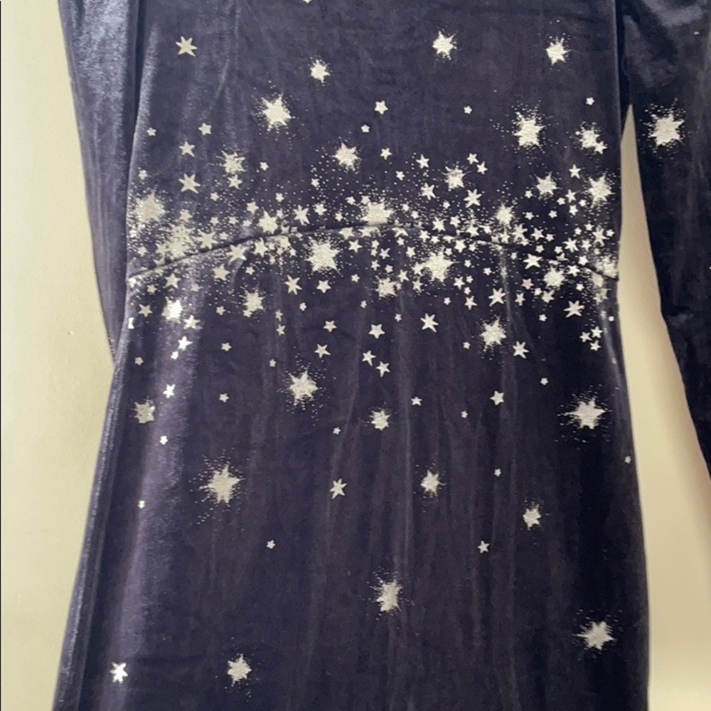 H&M Long Sleeve Navy Velour Dress with Sparkle ✨ 8 - Picture 4 of 8